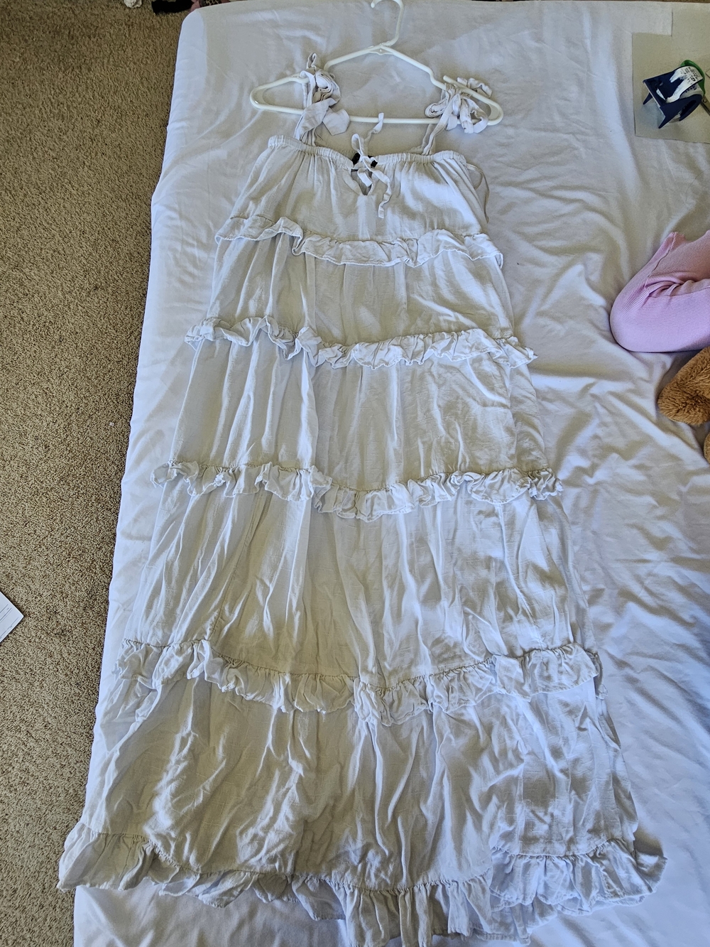 INC International Concepts White Tiered Maxi Dress